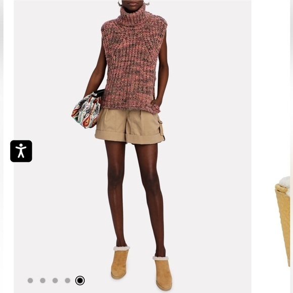 Isabel Marant's Tan Suede Leather Sherling 'Takita' Slip On Mule Wedges - Picture 1 of 13